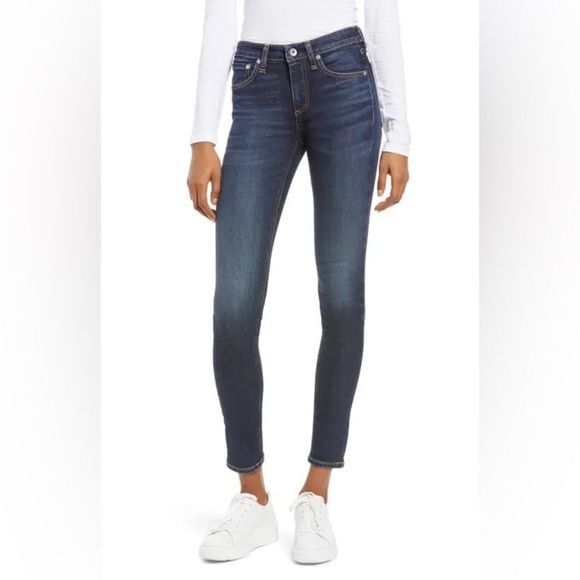 🎀 Rag & bone high rise skinny with holes 30 - Picture 1 of 12